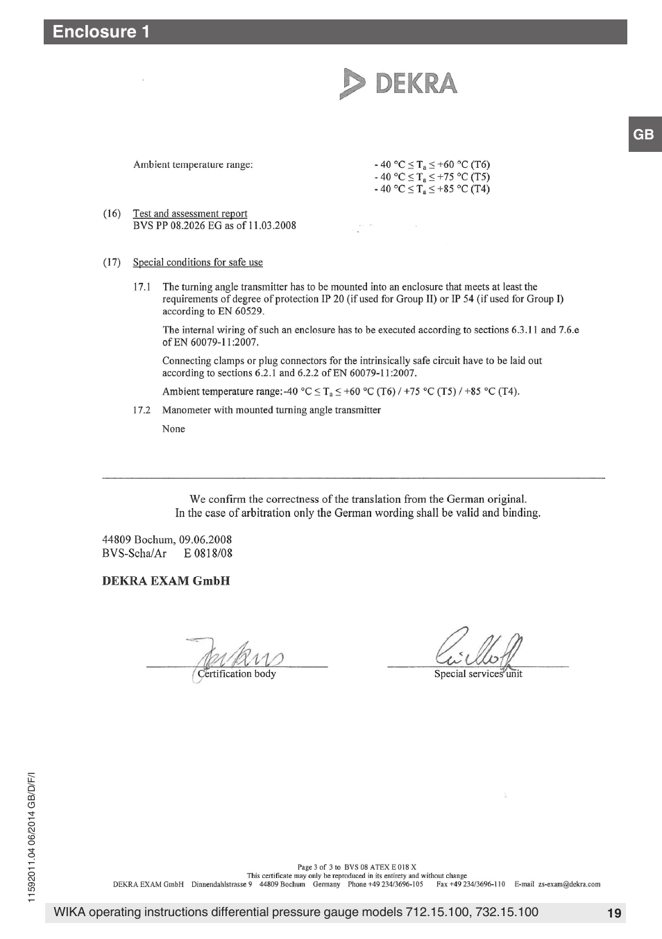 Enclosure 1 | WIKA 732.15.100 User Manual | Page 19 / 68