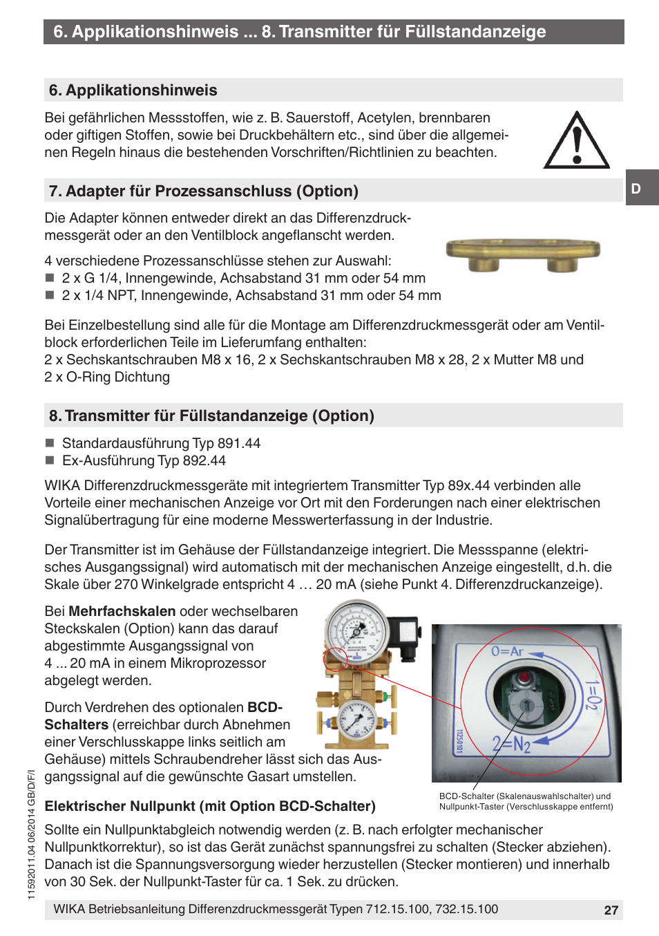 WIKA 732.15.100 User Manual | Page 27 / 68