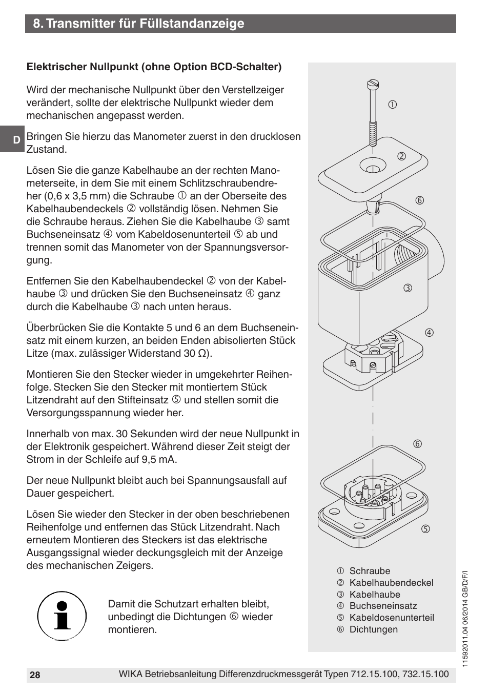 Transmitter für füllstandanzeige | WIKA 732.15.100 User Manual | Page 28 / 68