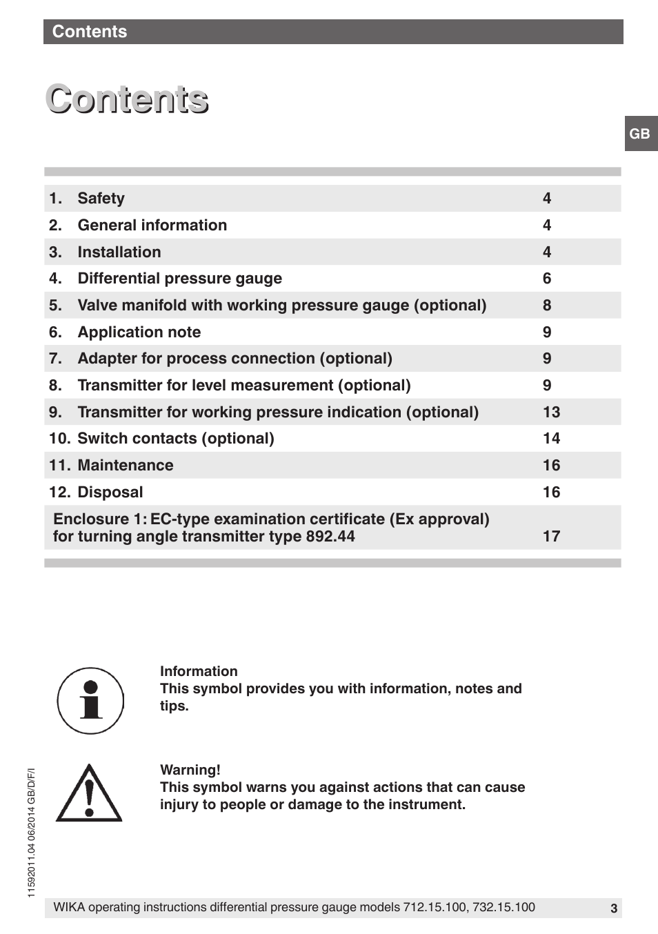 WIKA 732.15.100 User Manual | Page 3 / 68