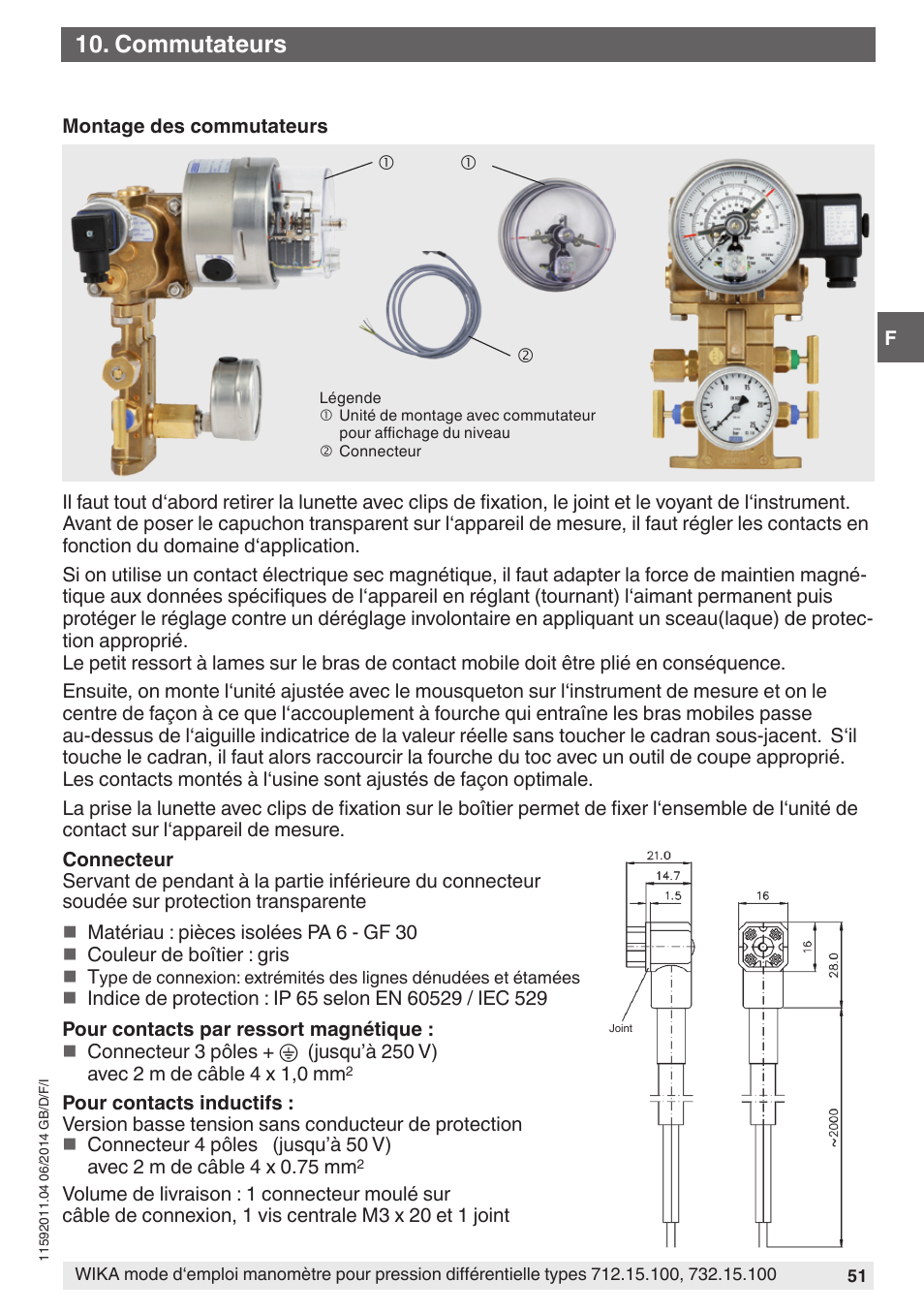 Commutateurs | WIKA 732.15.100 User Manual | Page 51 / 68