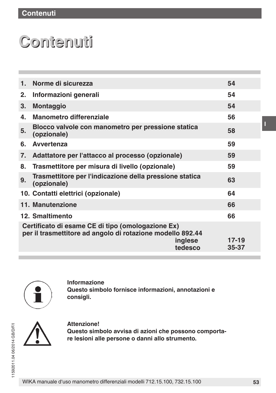 Contenuti | WIKA 732.15.100 User Manual | Page 53 / 68