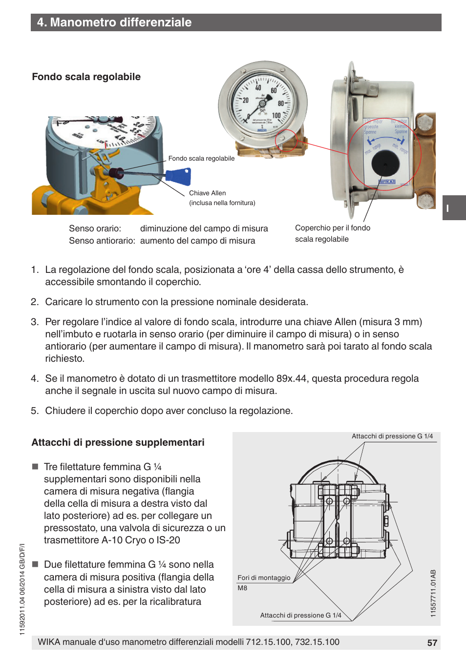 Manometro differenziale | WIKA 732.15.100 User Manual | Page 57 / 68