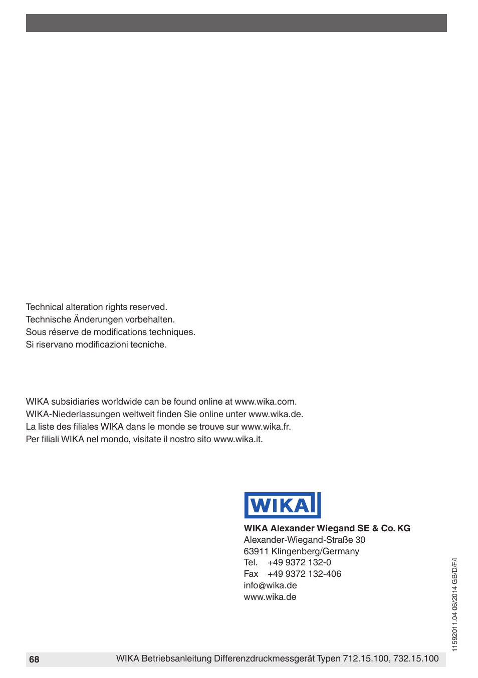 WIKA 732.15.100 User Manual | Page 68 / 68