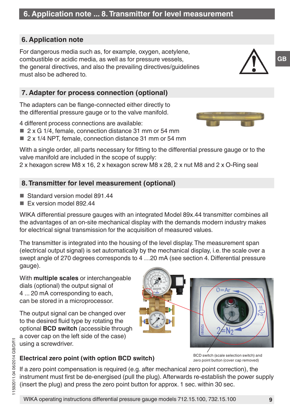 WIKA 732.15.100 User Manual | Page 9 / 68