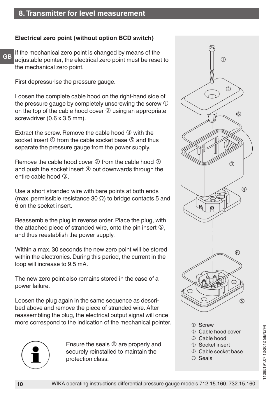 Transmitter for level measurement | WIKA 732.15.160 User Manual | Page 10 / 68