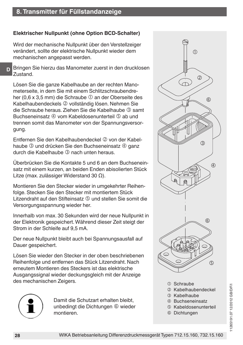 Transmitter für füllstandanzeige | WIKA 732.15.160 User Manual | Page 28 / 68