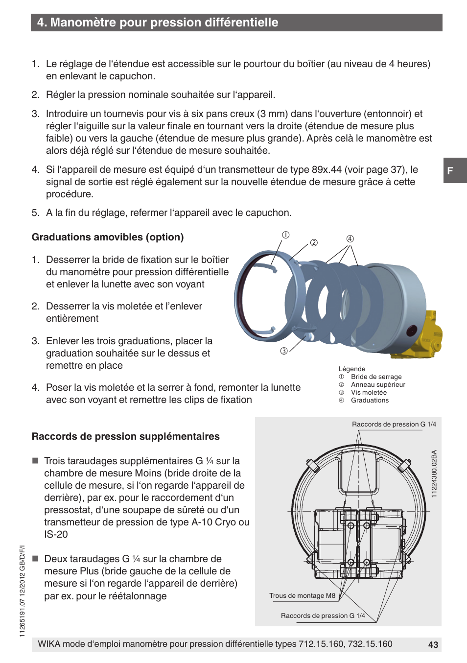 Manomètre pour pression différentielle | WIKA 732.15.160 User Manual | Page 43 / 68