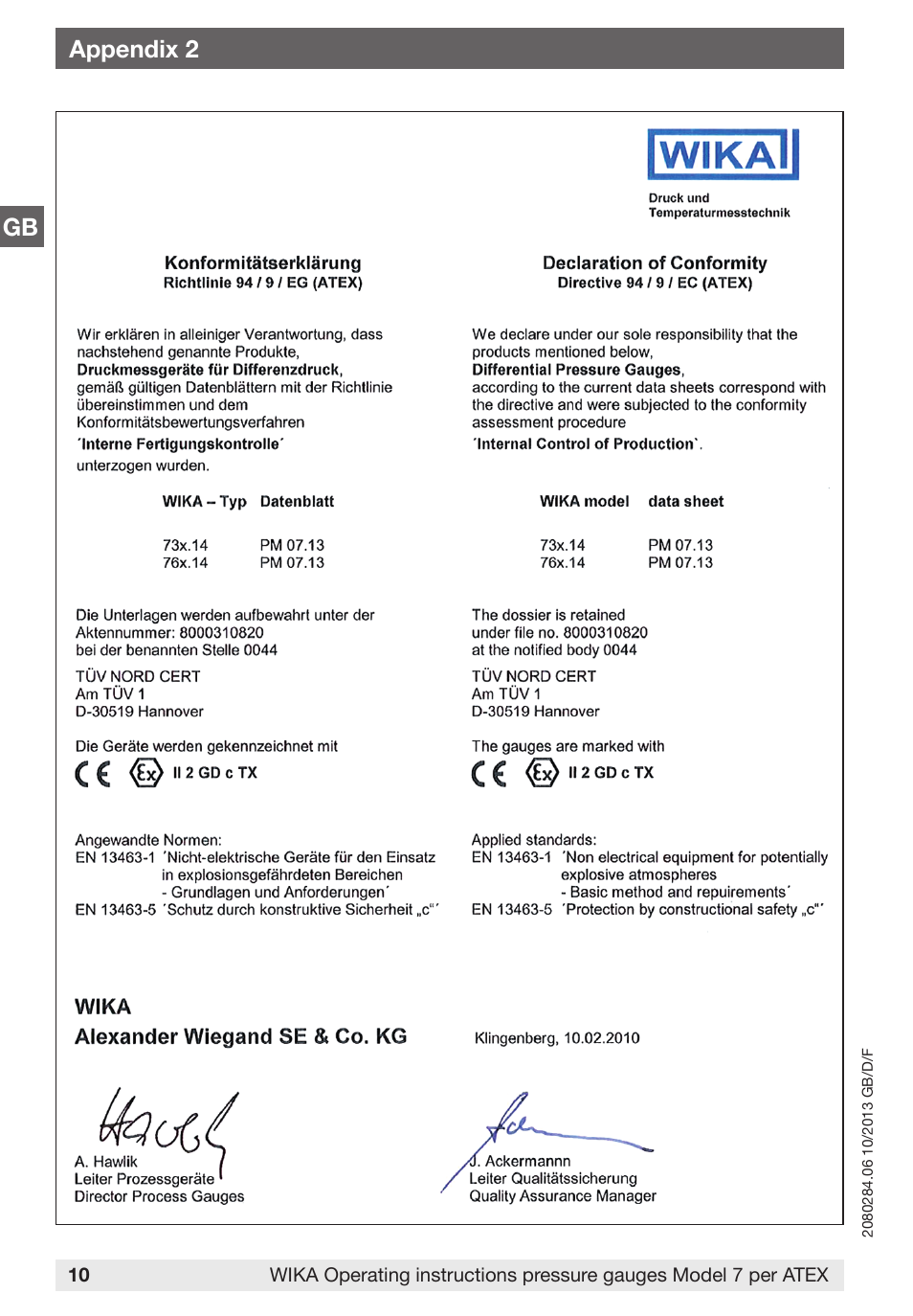 Appendix 2 | WIKA 762.14 User Manual | Page 10 / 28