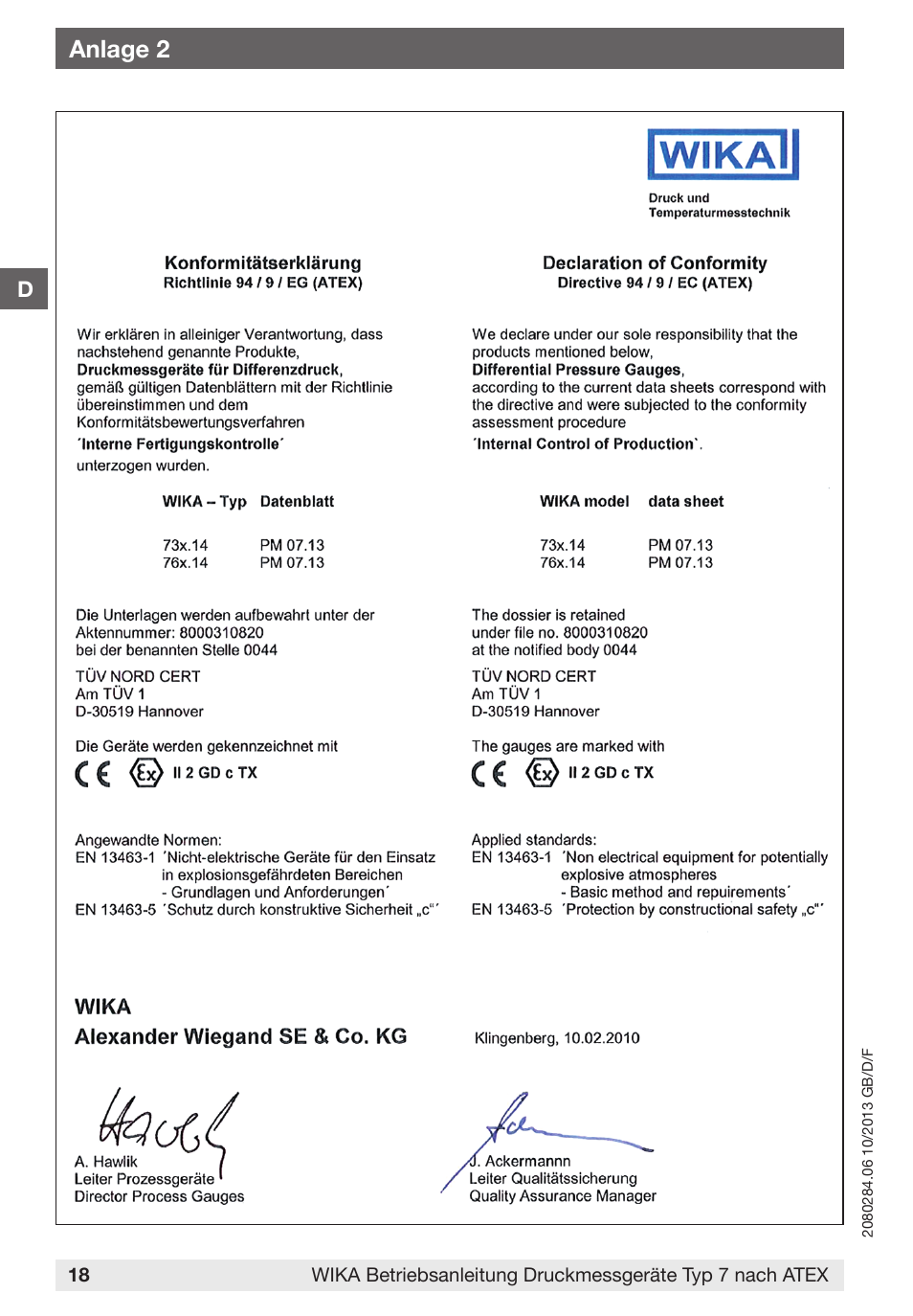 Anlage 2 | WIKA 762.14 User Manual | Page 18 / 28