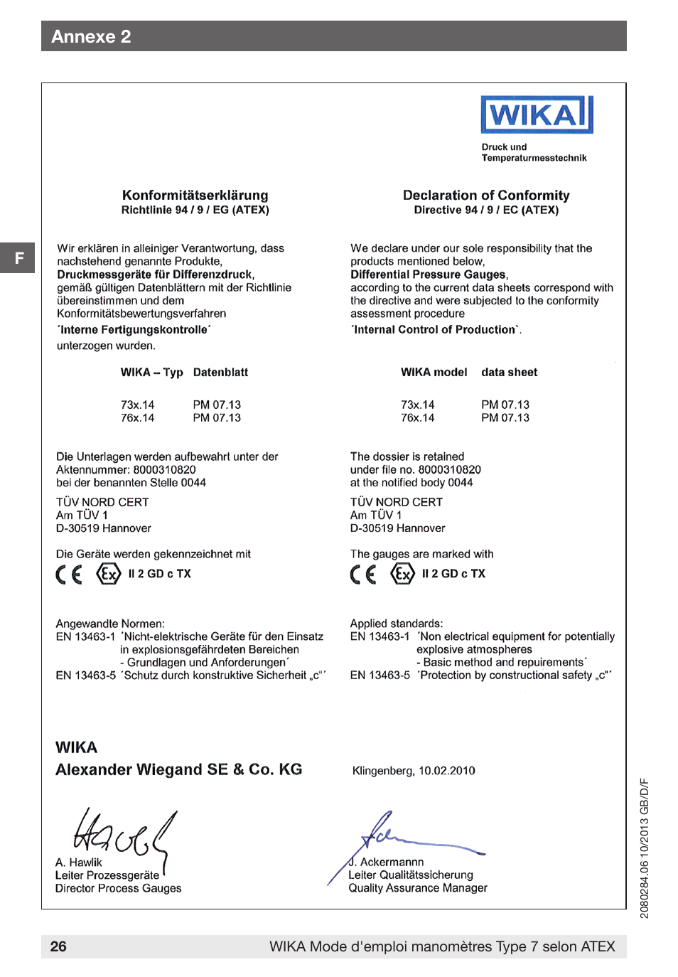 Annexe 2 | WIKA 762.14 User Manual | Page 26 / 28