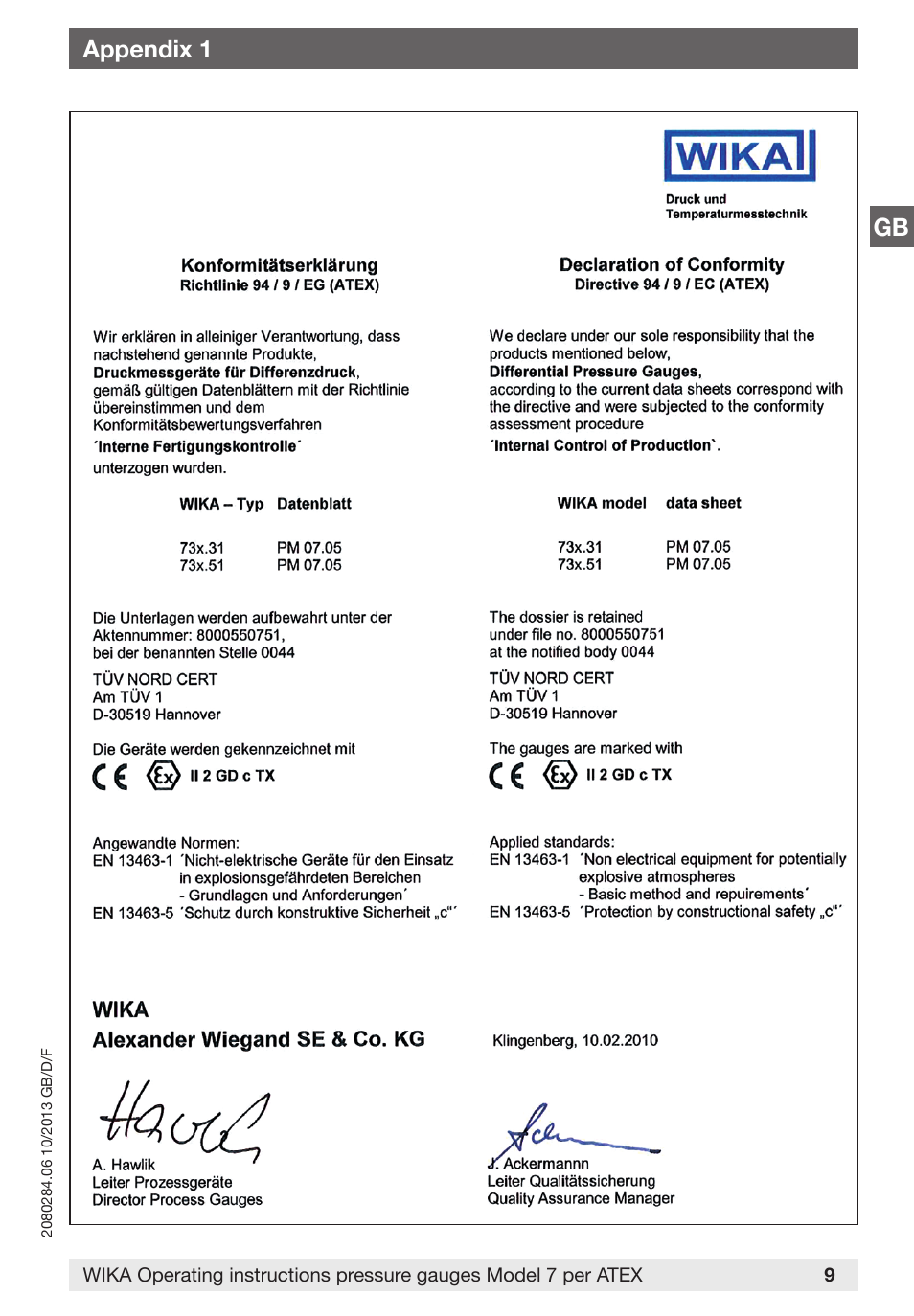 Appendix 1 | WIKA 762.14 User Manual | Page 9 / 28