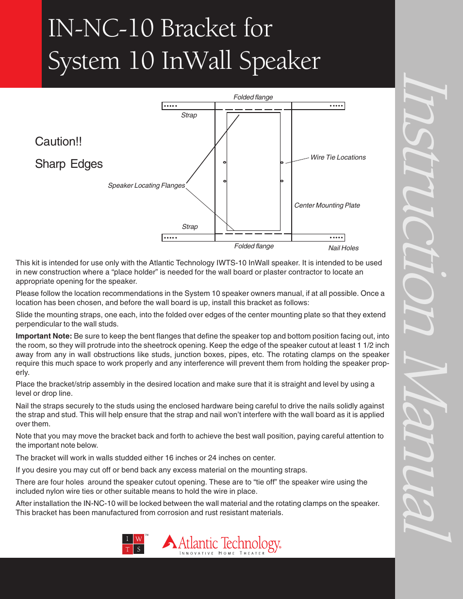 Atlantic Technology IN-NC-10 User Manual | 1 page
