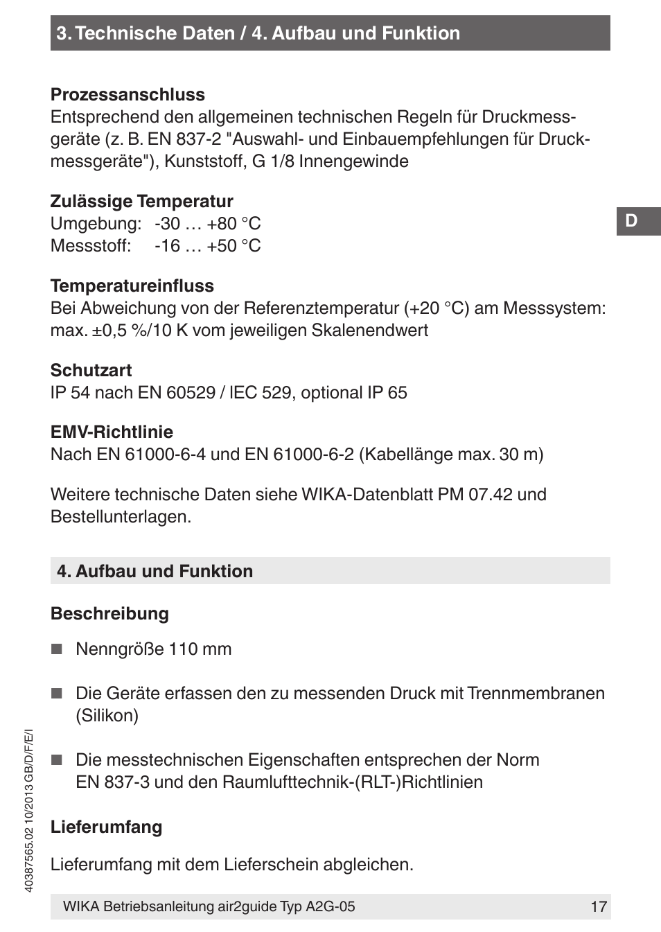 WIKA A2G-05 User Manual | Page 17 / 52