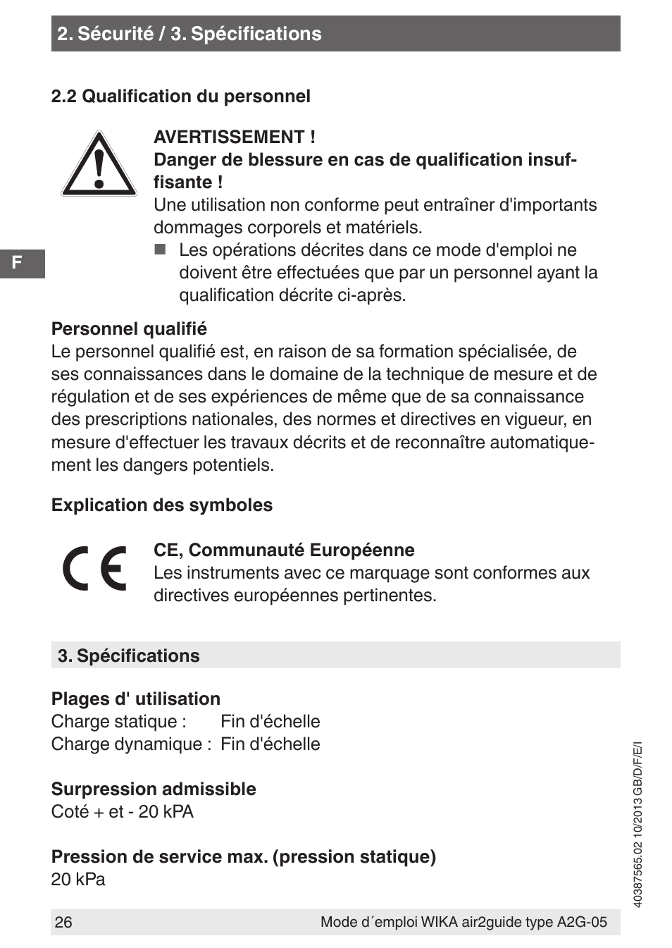 WIKA A2G-05 User Manual | Page 26 / 52