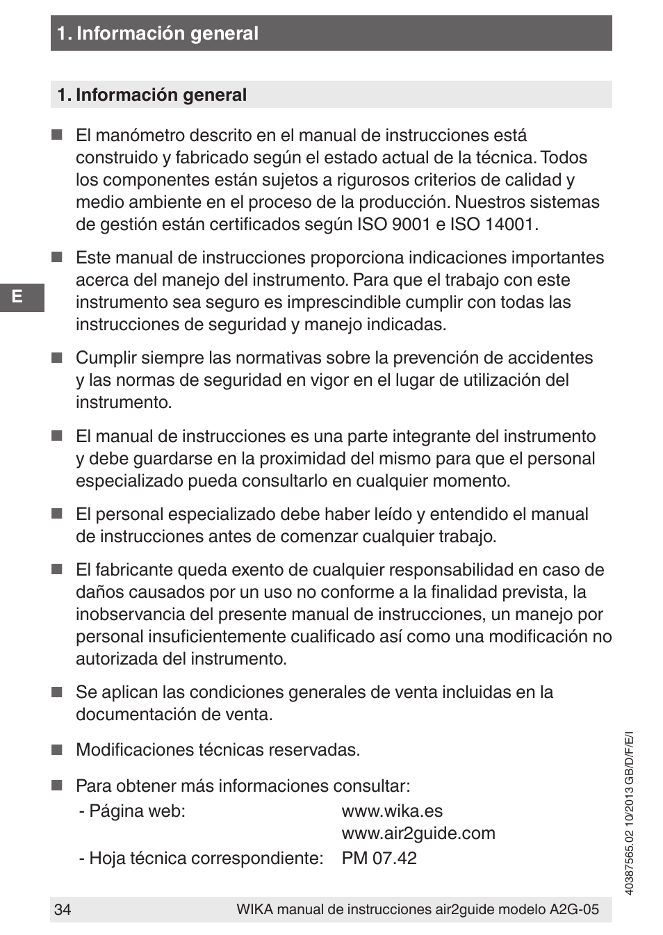 WIKA A2G-05 User Manual | Page 34 / 52