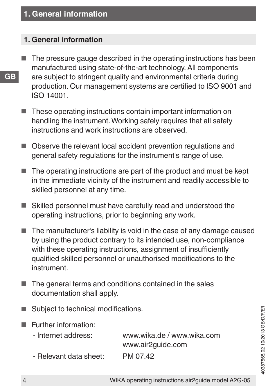 WIKA A2G-05 User Manual | Page 4 / 52
