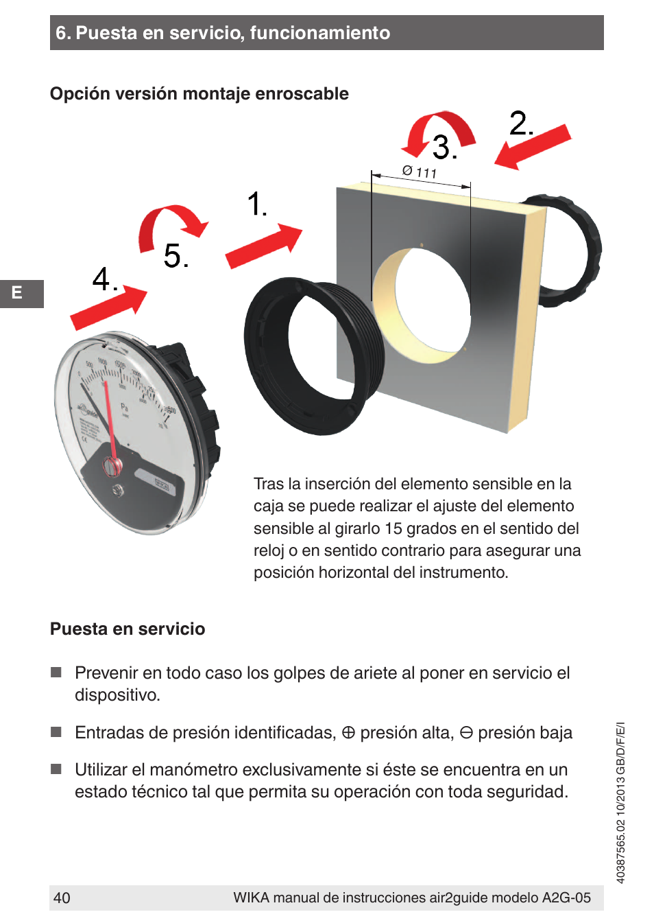 WIKA A2G-05 User Manual | Page 40 / 52