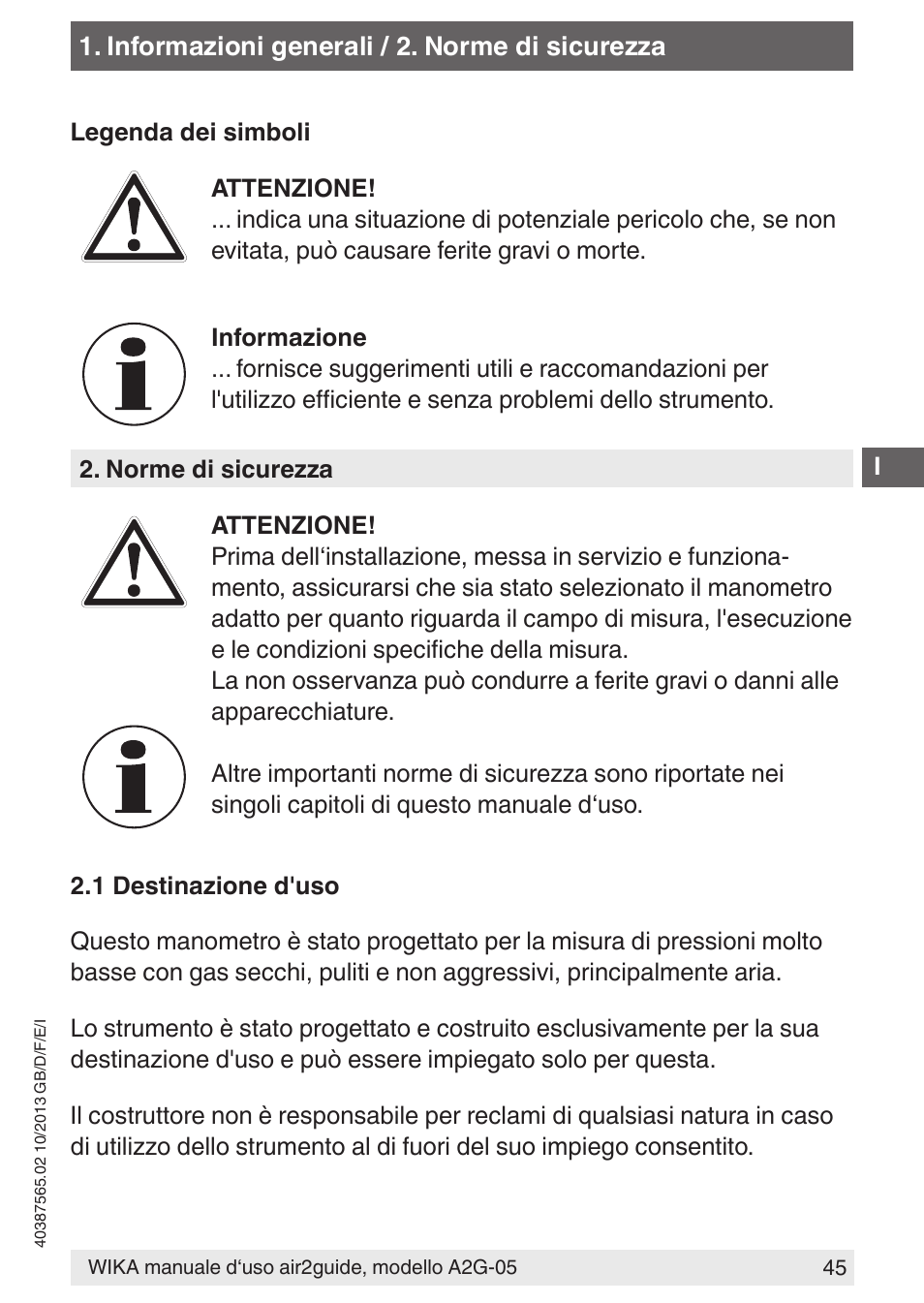 WIKA A2G-05 User Manual | Page 45 / 52