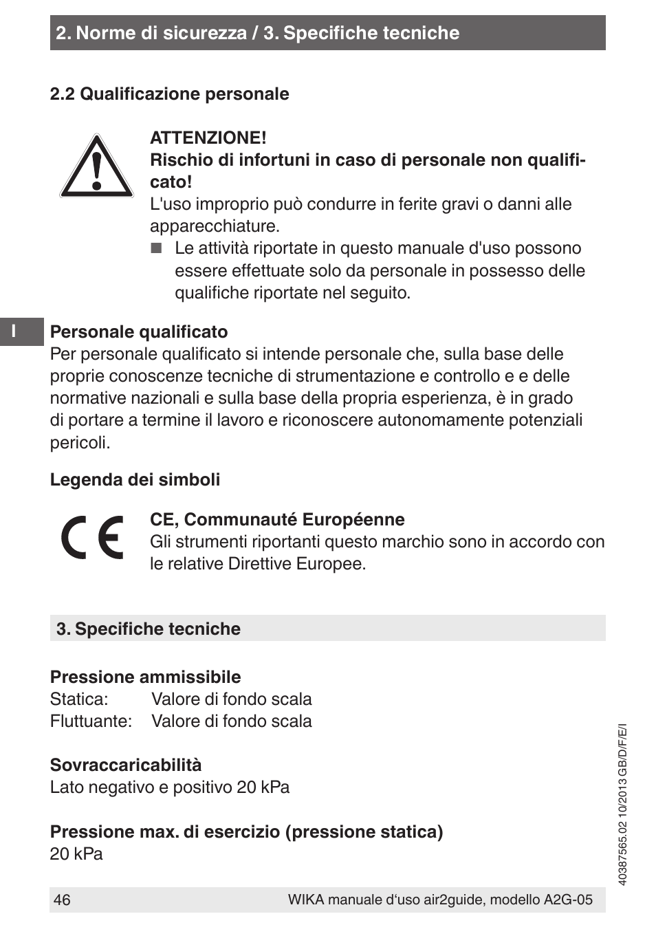 WIKA A2G-05 User Manual | Page 46 / 52