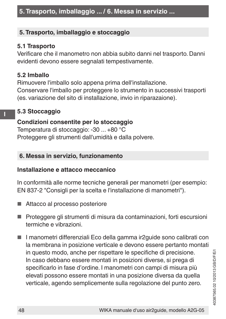 WIKA A2G-05 User Manual | Page 48 / 52