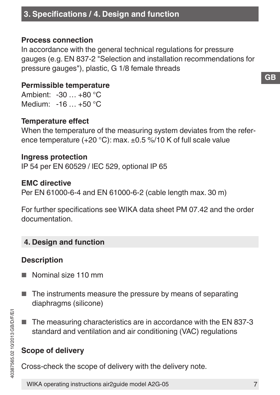 WIKA A2G-05 User Manual | Page 7 / 52