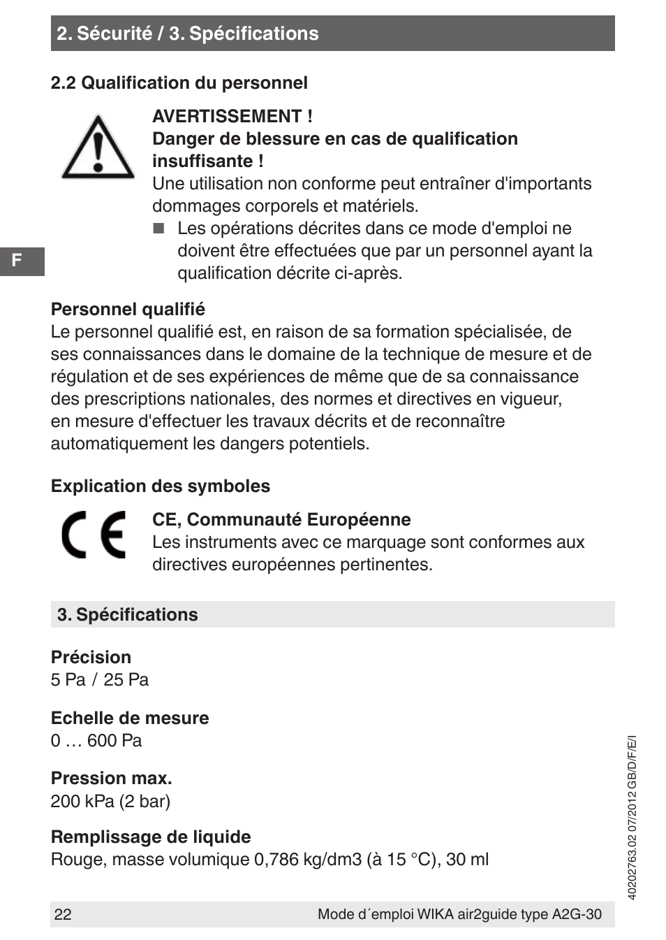 WIKA A2G-30 User Manual | Page 22 / 44