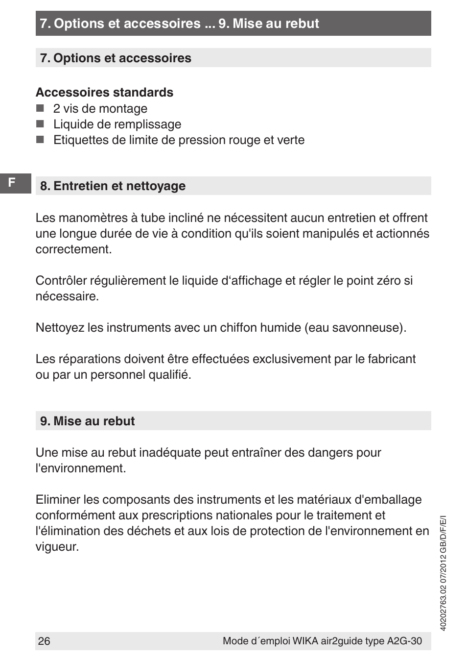 WIKA A2G-30 User Manual | Page 26 / 44