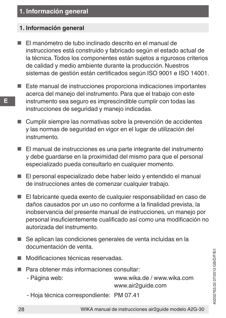 WIKA A2G-30 User Manual | Page 28 / 44