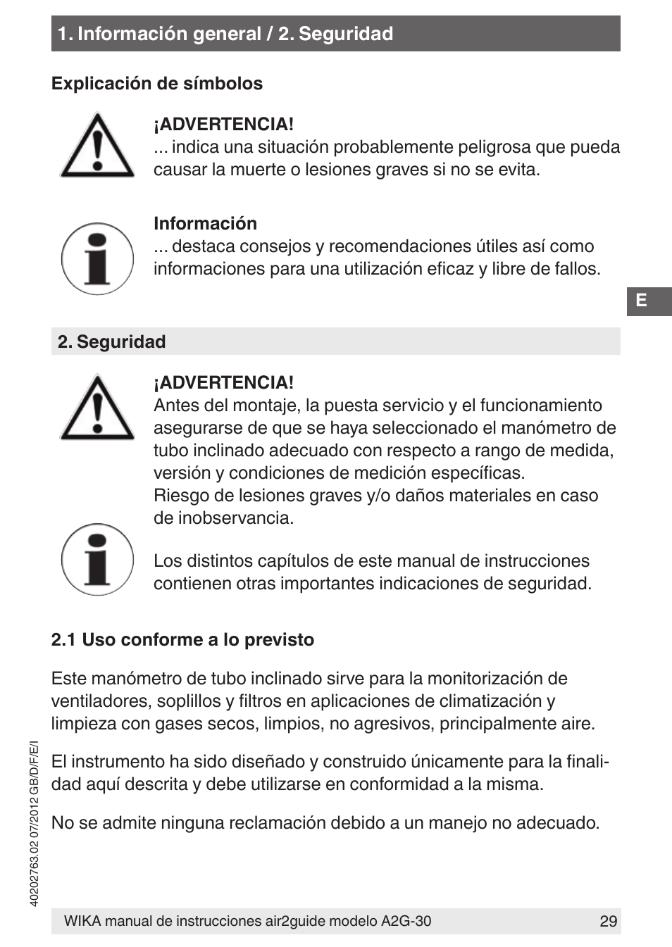 WIKA A2G-30 User Manual | Page 29 / 44