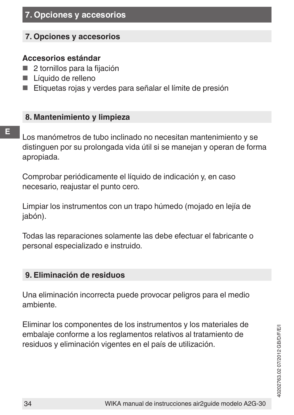 WIKA A2G-30 User Manual | Page 34 / 44