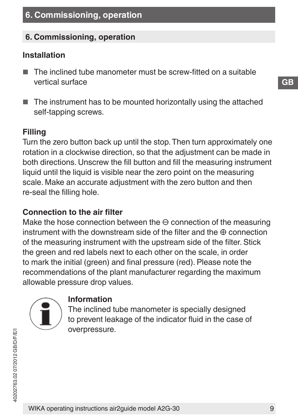 WIKA A2G-30 User Manual | Page 9 / 44
