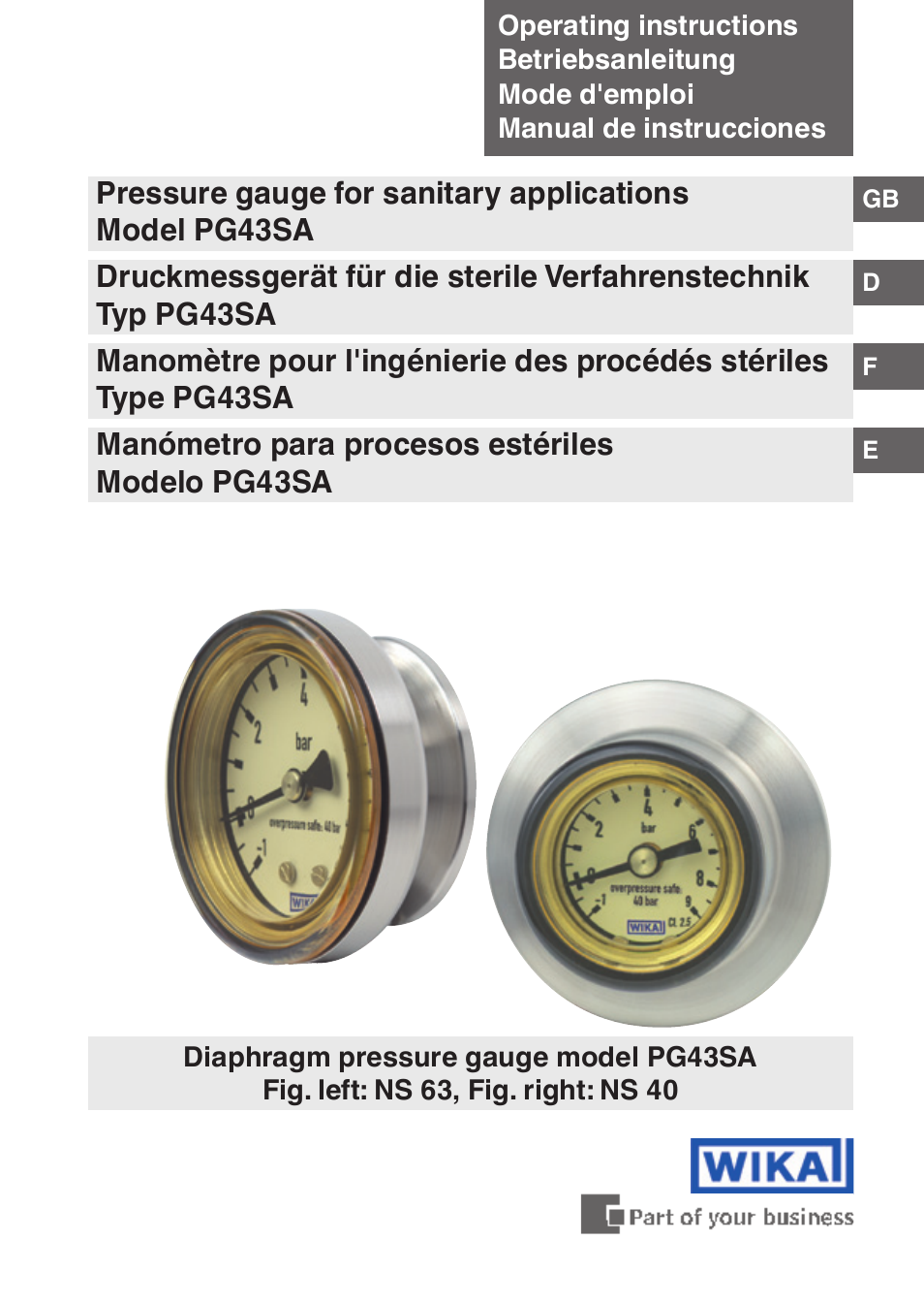 WIKA PG43SA User Manual | 48 pages