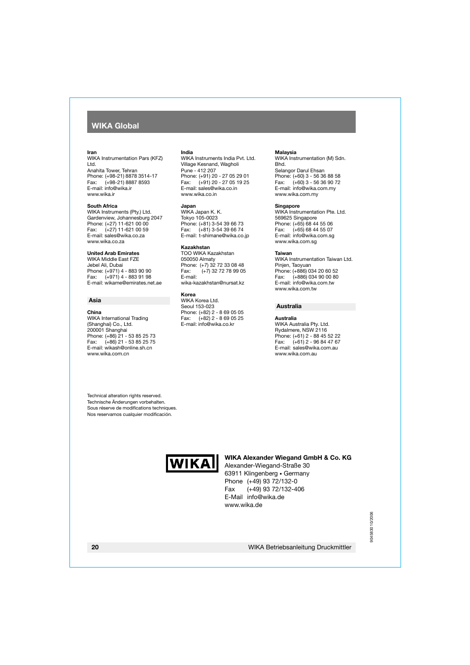Wika global | WIKA 910.27 User Manual | Page 20 / 20