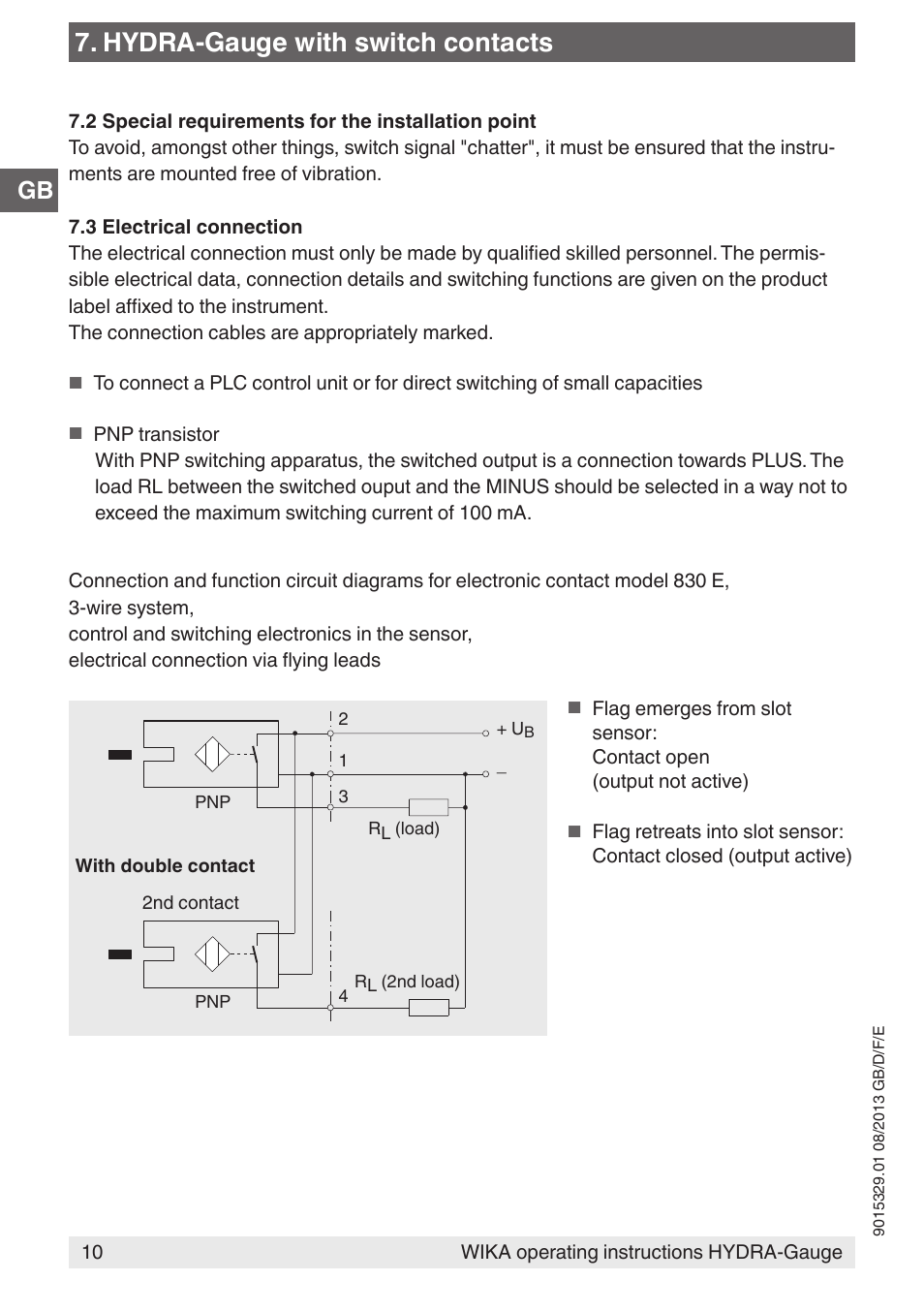Hydra-gauge with switch contacts | WIKA Hydra-Gauge User Manual | Page 10 / 44