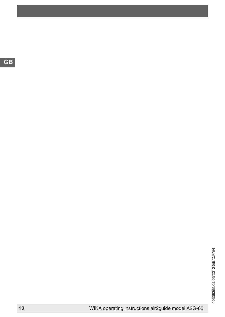 WIKA A2G-65 User Manual | Page 12 / 52