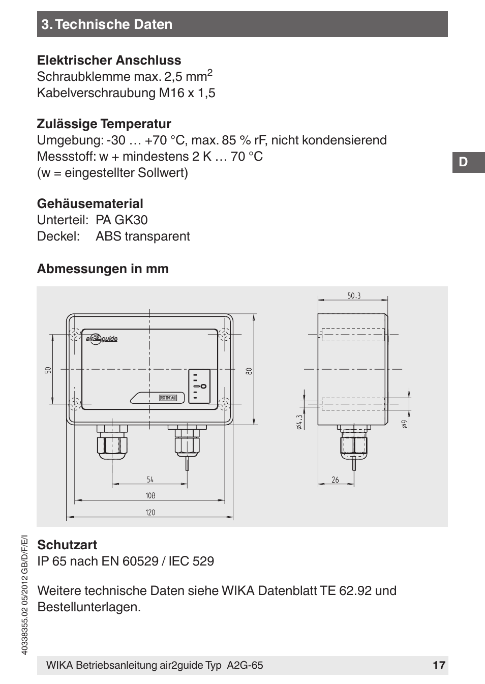 WIKA A2G-65 User Manual | Page 17 / 52