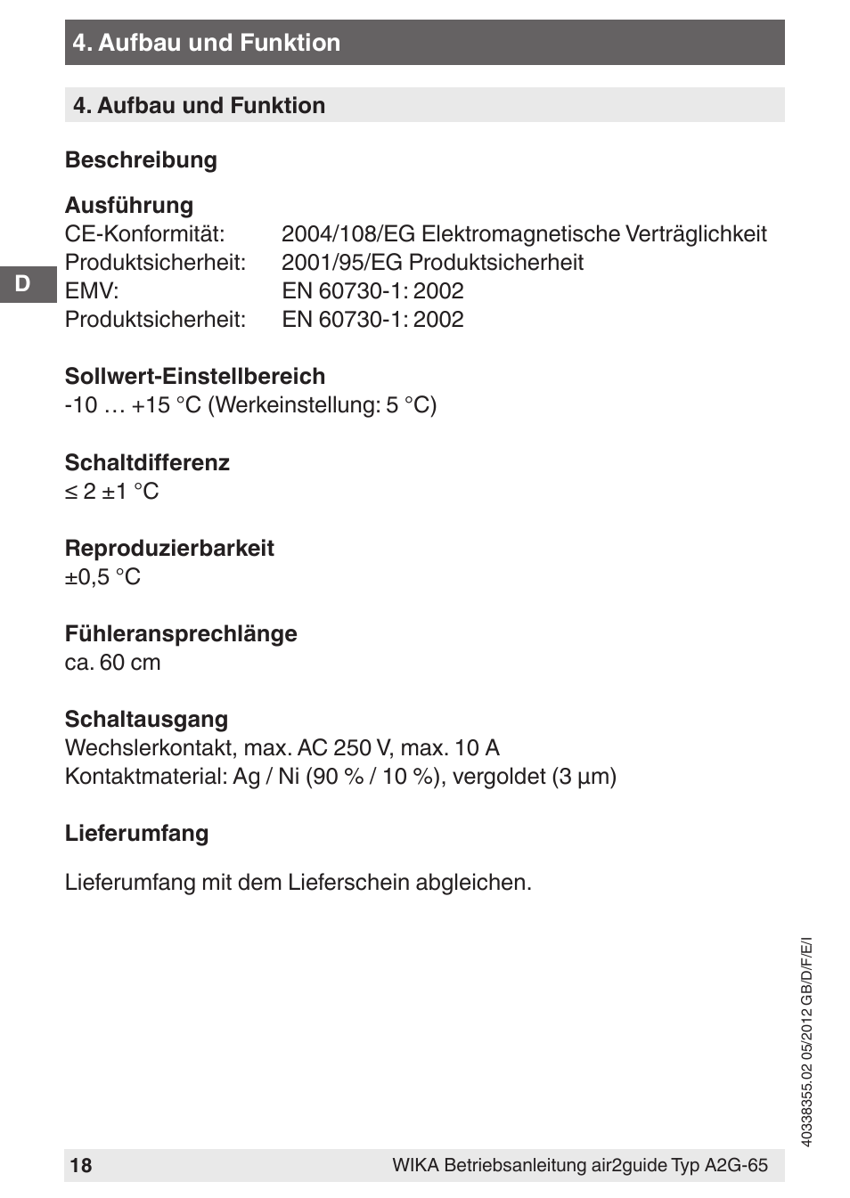 WIKA A2G-65 User Manual | Page 18 / 52
