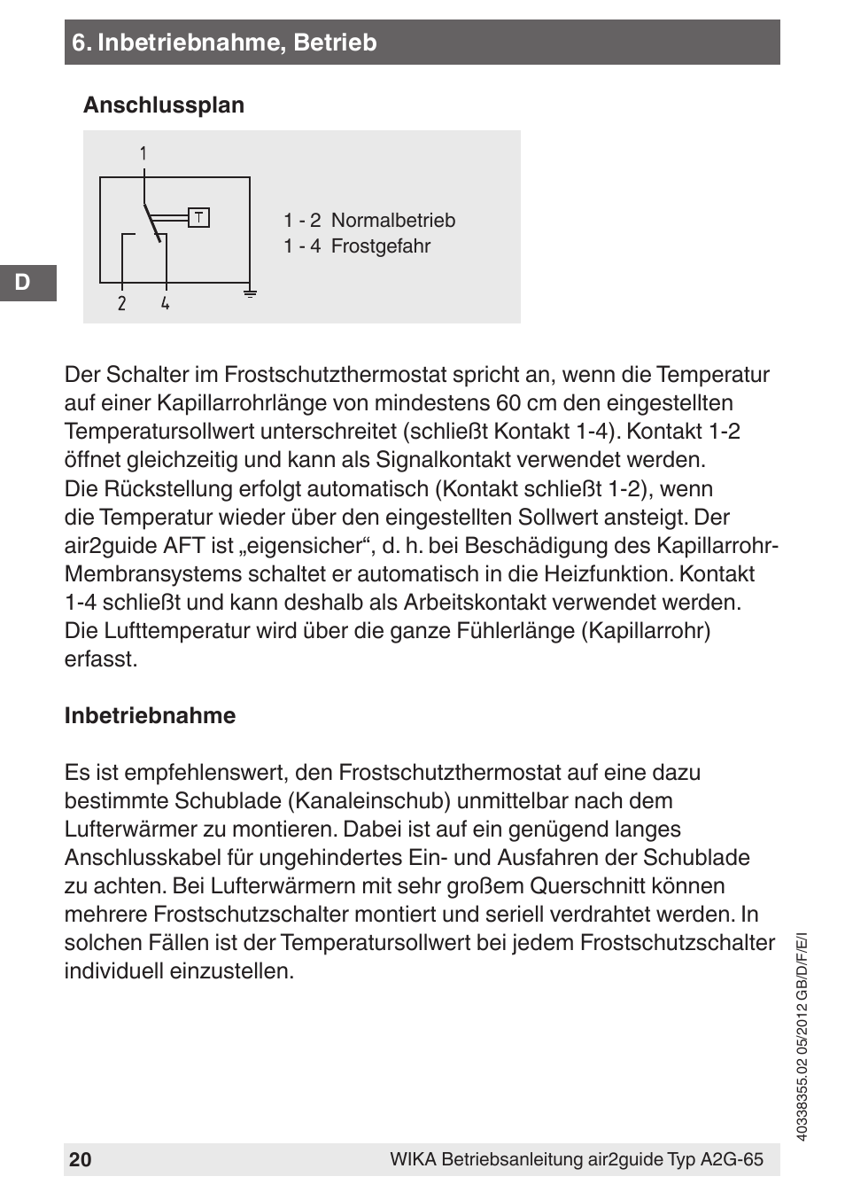 WIKA A2G-65 User Manual | Page 20 / 52