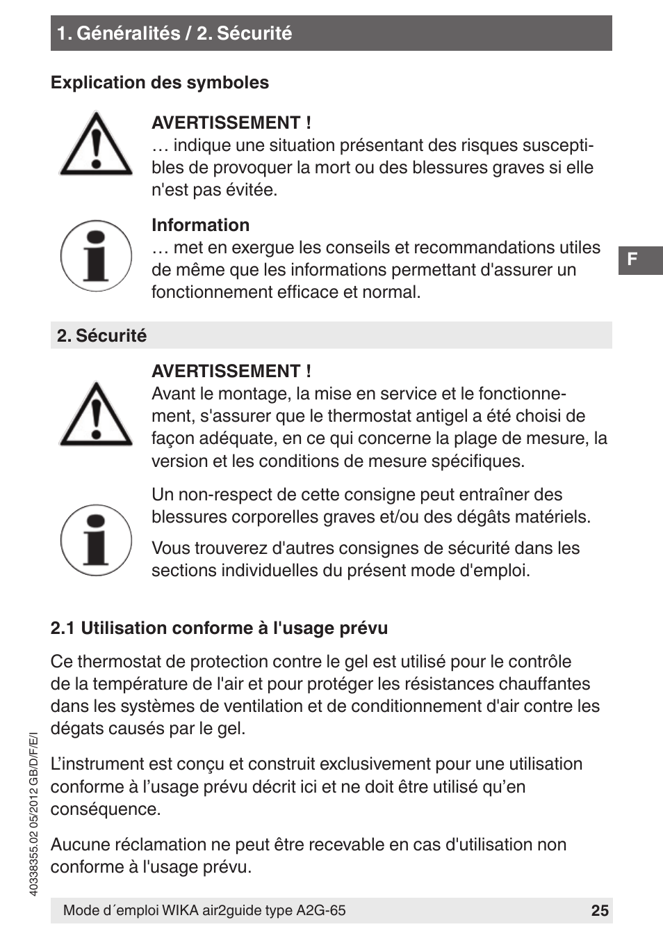 WIKA A2G-65 User Manual | Page 25 / 52