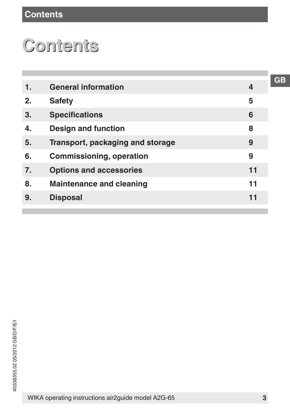 WIKA A2G-65 User Manual | Page 3 / 52