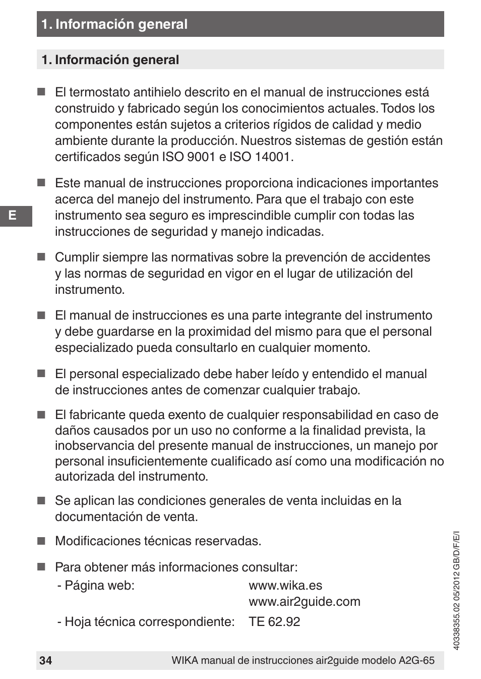 WIKA A2G-65 User Manual | Page 34 / 52