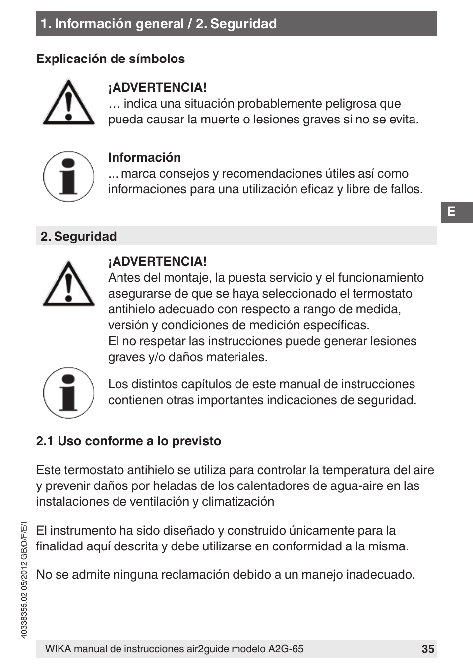 WIKA A2G-65 User Manual | Page 35 / 52