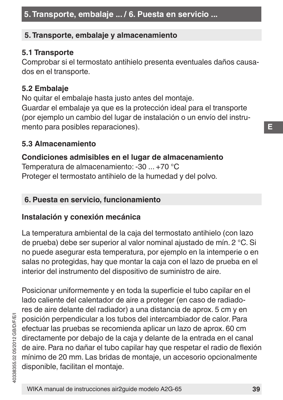 WIKA A2G-65 User Manual | Page 39 / 52