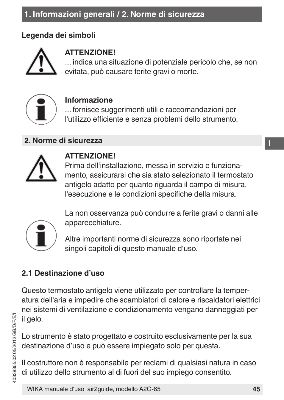 WIKA A2G-65 User Manual | Page 45 / 52