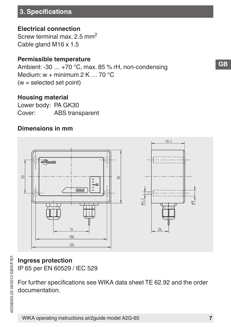 WIKA A2G-65 User Manual | Page 7 / 52