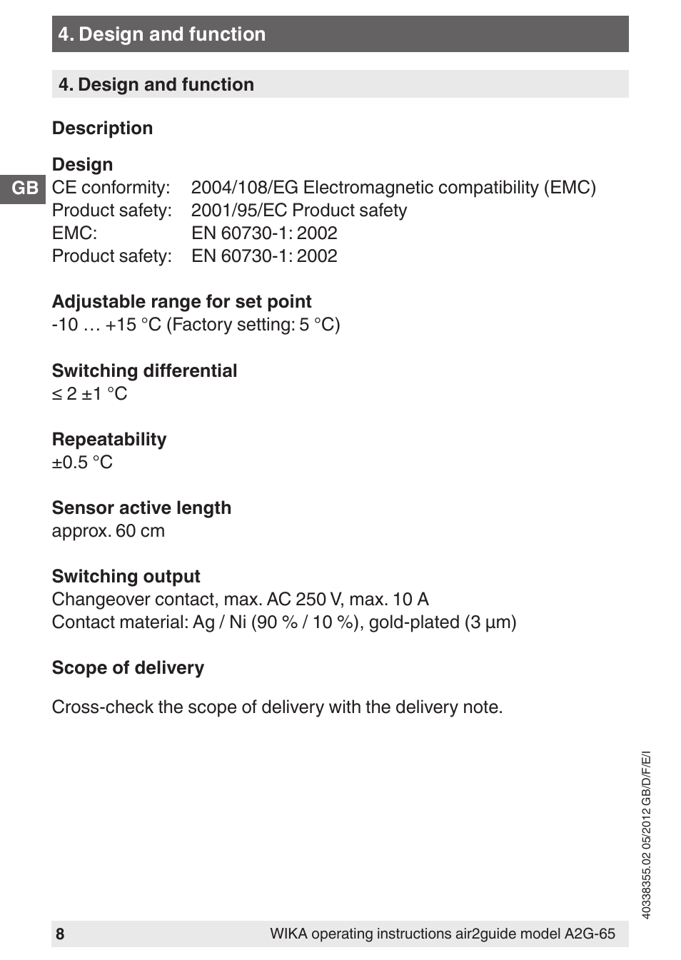 WIKA A2G-65 User Manual | Page 8 / 52