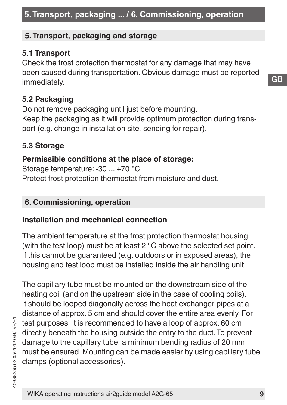 WIKA A2G-65 User Manual | Page 9 / 52