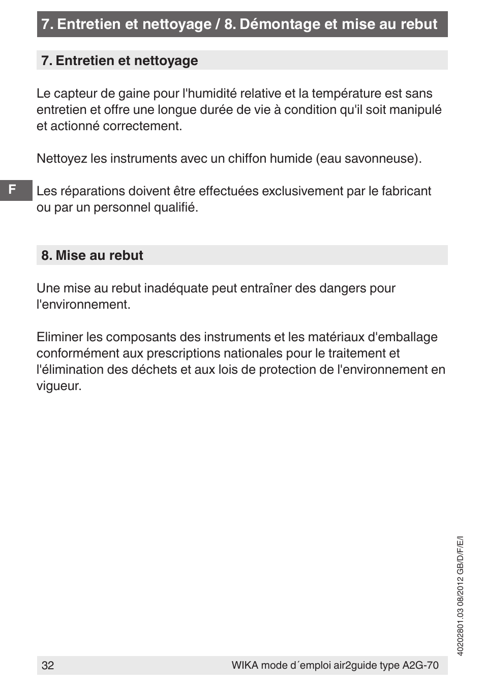 WIKA A2G-70 User Manual | Page 32 / 52