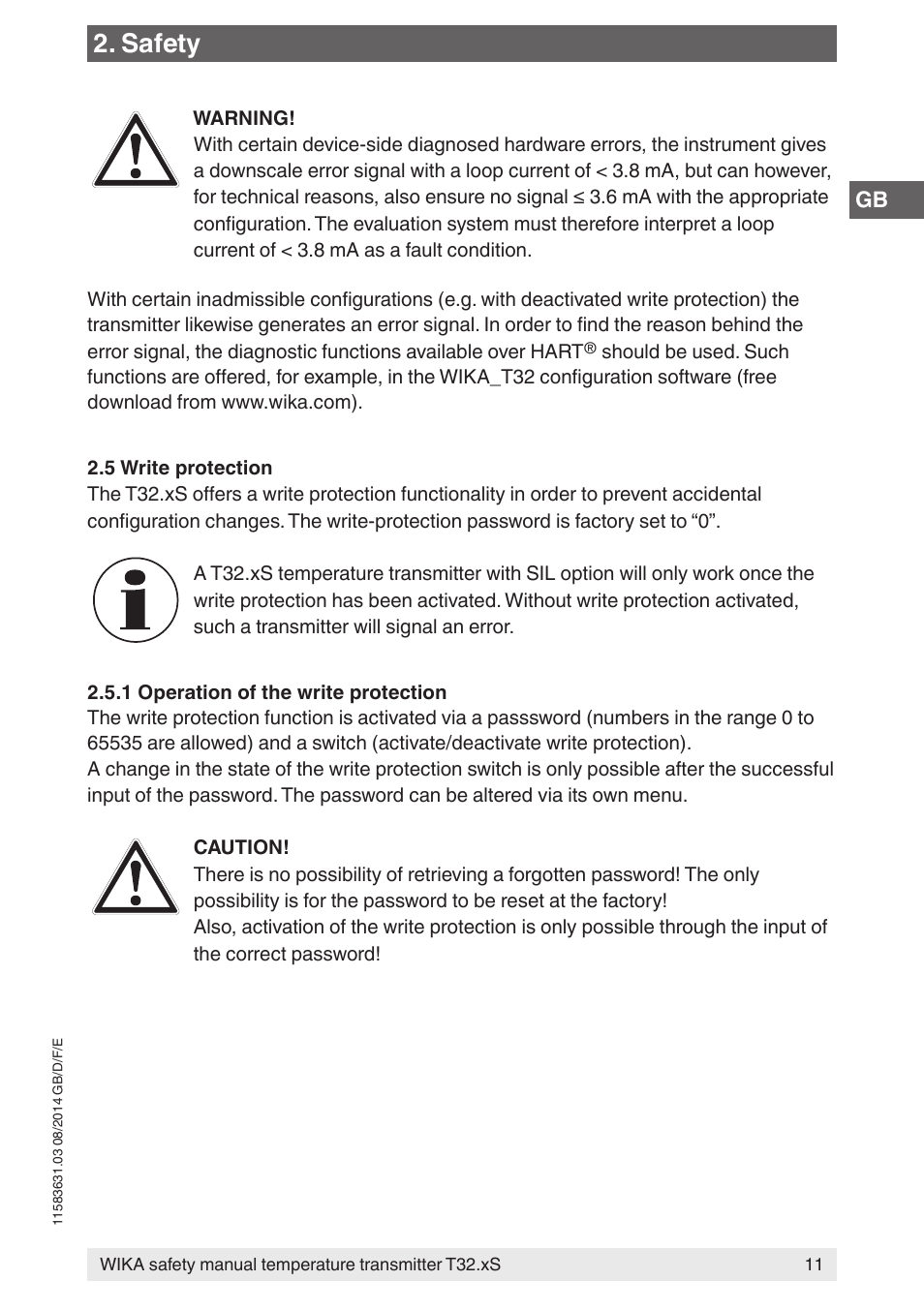 Safety | WIKA T32.xS User Manual | Page 11 / 64